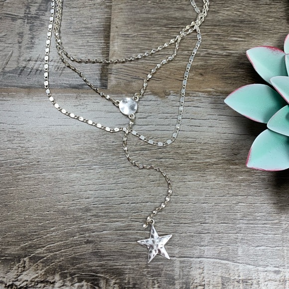 Seeing Stars Layered Necklace - Silver - Picture 2 of 5